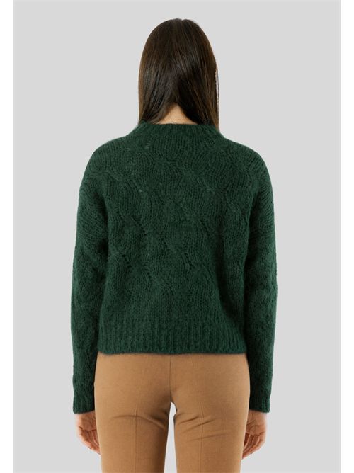 Maglia girocollo con trecce 3M0893CN KONTATTO | 3M0893CNVERDE