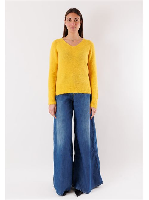 Maglia maniche lunghe filato bouclé misto mohair FA119C KONTATTO | FA119CGIALLO