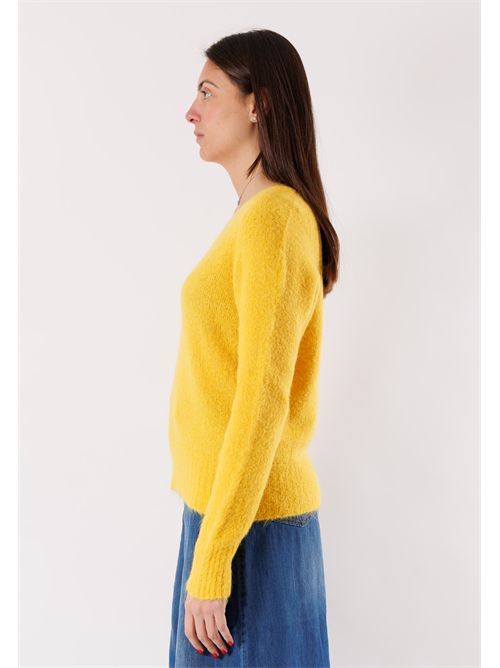 Maglia maniche lunghe filato bouclé misto mohair FA119C KONTATTO | FA119CGIALLO