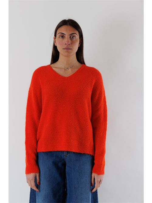 maglia scollo v spacchi KONTATTO | FA126NARANCIO