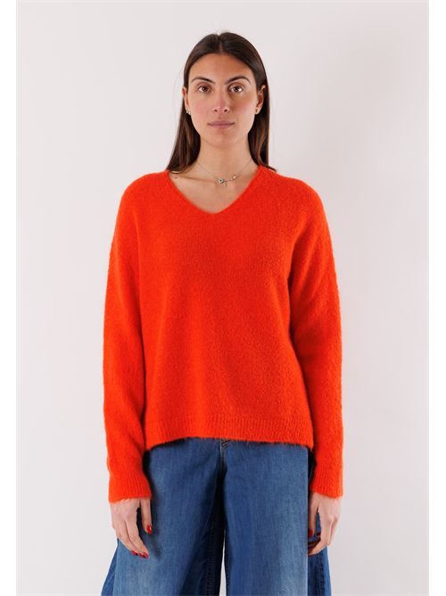 maglia scollo v spacchi KONTATTO | FA126NARANCIO