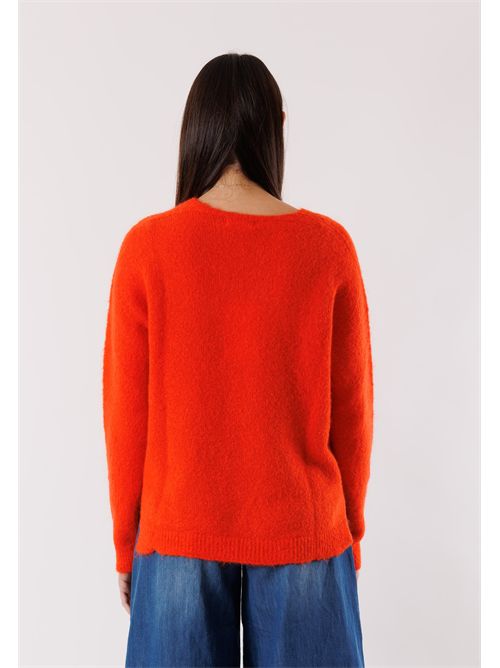 maglia scollo v spacchi KONTATTO | FA126NARANCIO