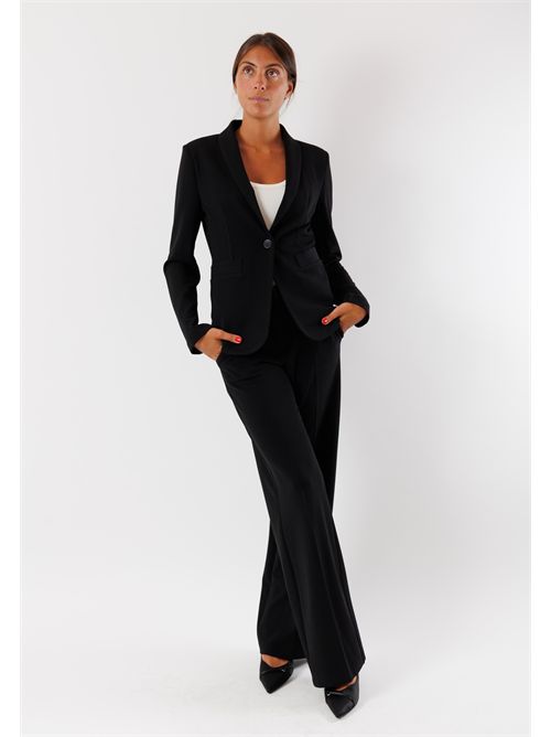 Women's single-breasted stretch fabric jacket AI25534 MESANGE | AI25534NERO