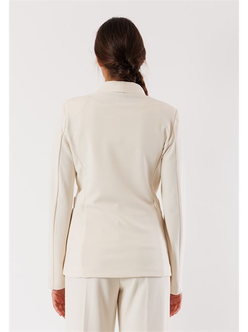 Women's single-breasted stretch fabric jacket AI25534 MESANGE | AI25534PANNA