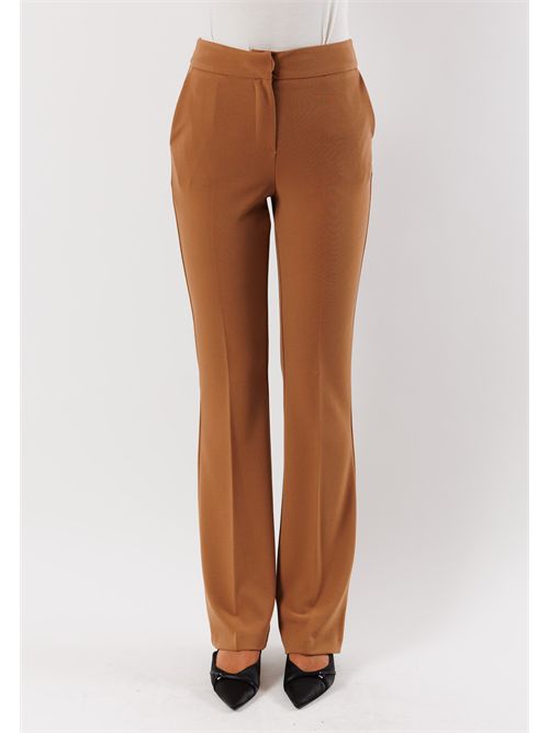 Stretch fabric flared pants AI25353 MESANGE | AI25535CAMMELLO