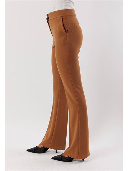 Stretch fabric flared pants AI25353 MESANGE | AI25535CAMMELLO