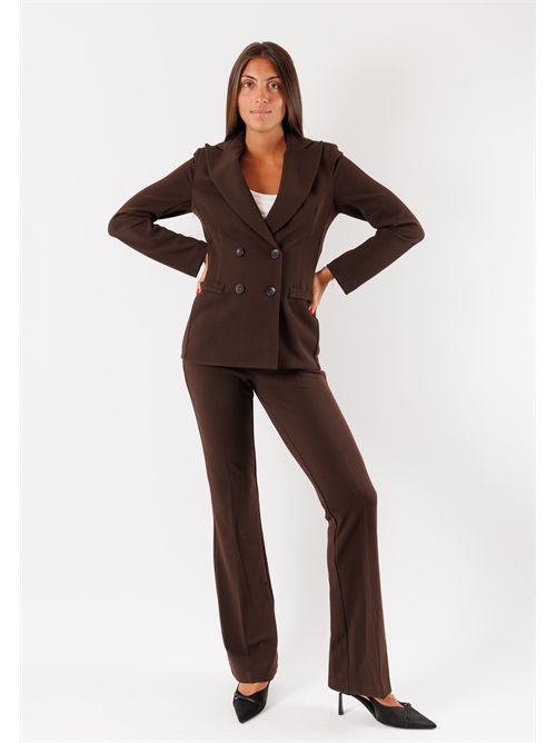 Stretch fabric flared pants AI25353 MESANGE | AI25535MORO