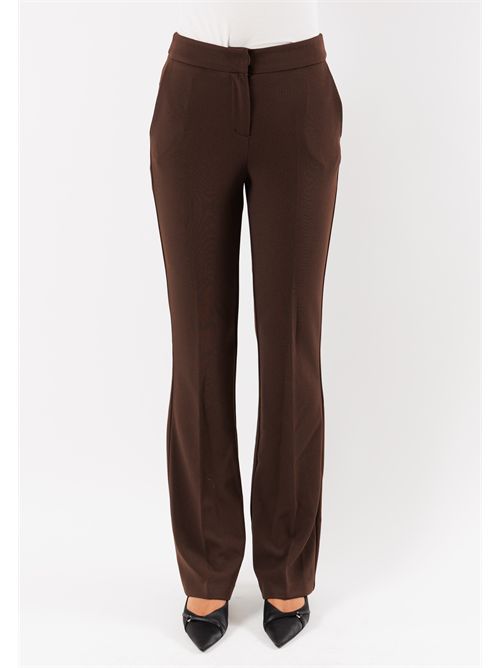 Stretch fabric flared pants AI25353 MESANGE | AI25535MORO
