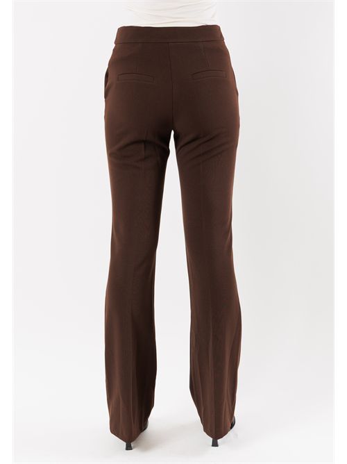Stretch fabric flared pants AI25353 MESANGE | AI25535MORO