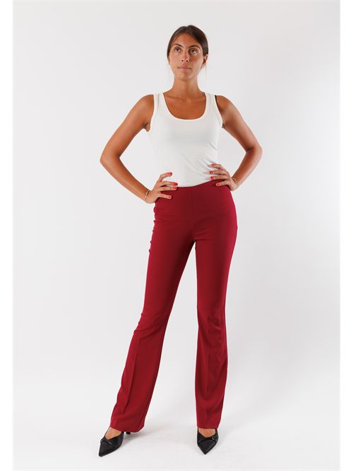 Bell-bottom pants in stretch fabric AI25541 MESANGE | AI25541BORDEAUX