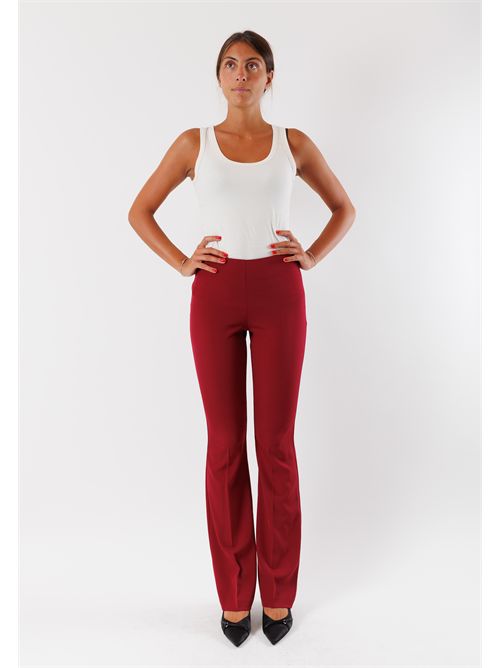 Bell-bottom pants in stretch fabric AI25541 MESANGE | AI25541BORDEAUX