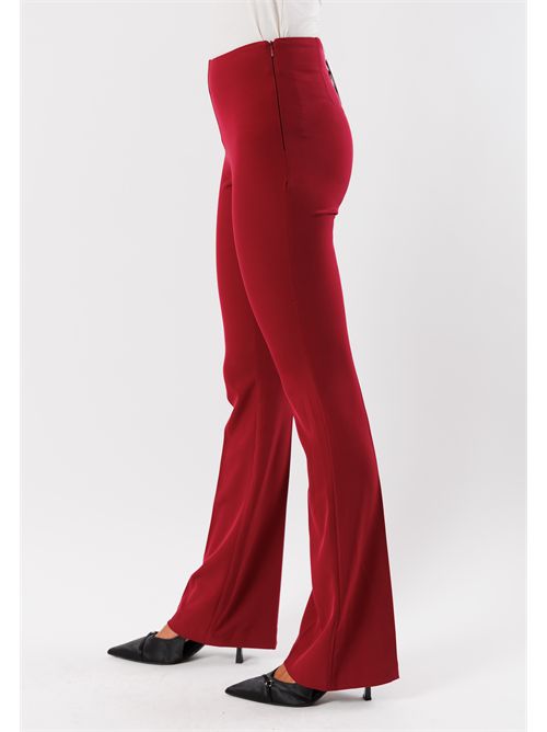 Bell-bottom pants in stretch fabric AI25541 MESANGE | AI25541BORDEAUX