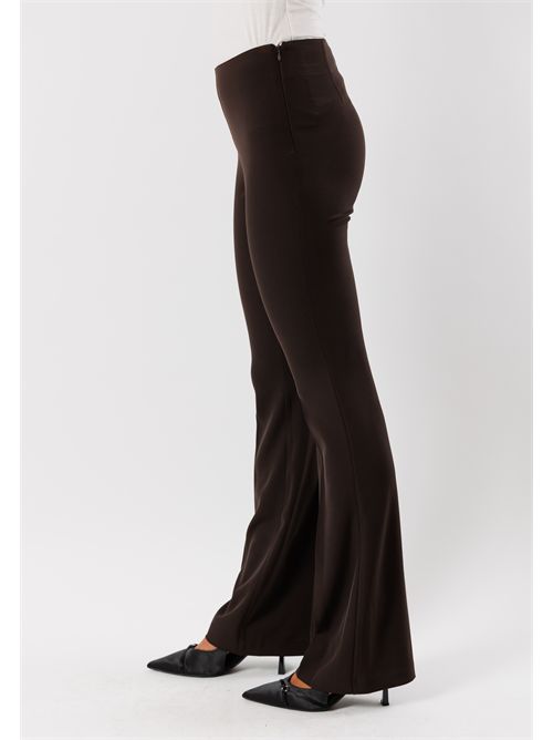 Bell-bottom pants in stretch fabric AI25541 MESANGE | AI25541MORO