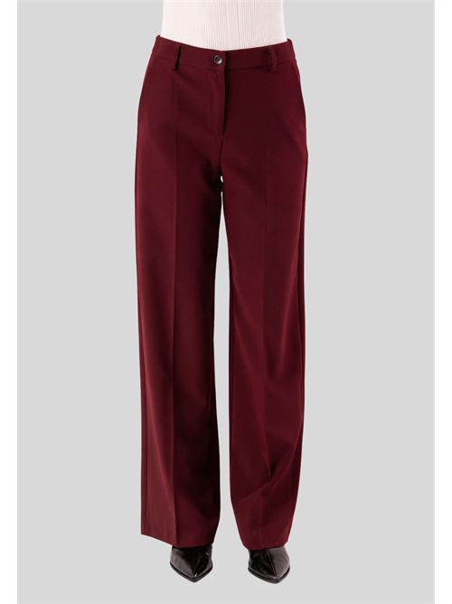 palazzo pants with side pockets and zip closure AI25581 MESANGE | AI25581BORDEAUX
