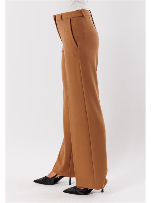 pantaloni palazzo in tessuto fluido AI25602 MESANGE | AI25602CAMMELLO