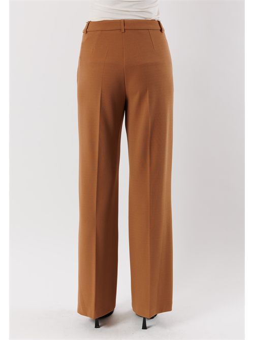 pantaloni palazzo in tessuto fluido AI25602 MESANGE | AI25602CAMMELLO