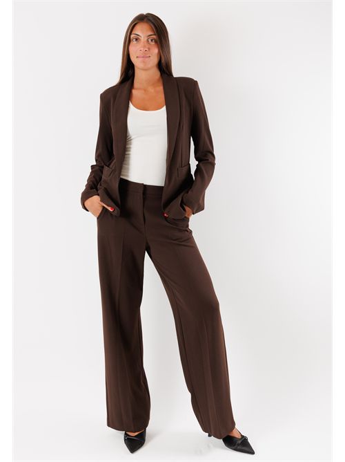 palazzo pants in fluid fabric AI25602 MESANGE | AI25602MORO