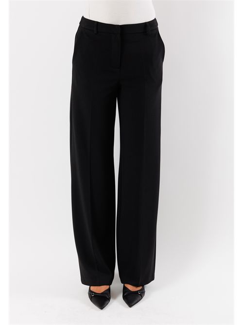 pantaloni palazzo in tessuto fluido AI25602 MESANGE | AI25602NERO