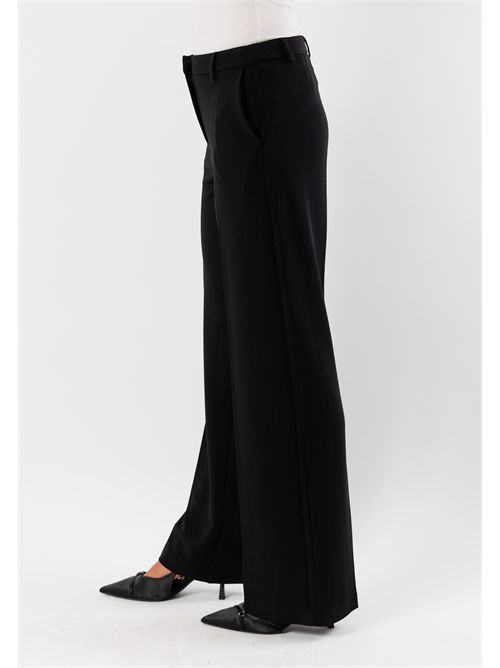 pantaloni palazzo in tessuto fluido AI25602 MESANGE | AI25602NERO