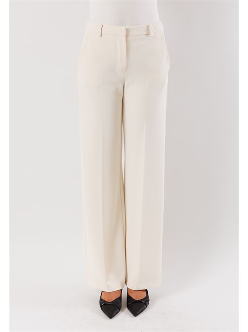 pantaloni palazzo in tessuto fluido AI25602 MESANGE | AI25602PANNA