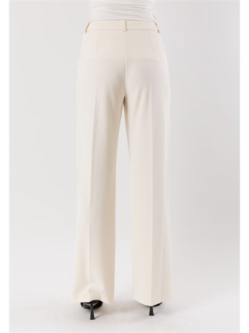 pantaloni palazzo in tessuto fluido AI25602 MESANGE | AI25602PANNA