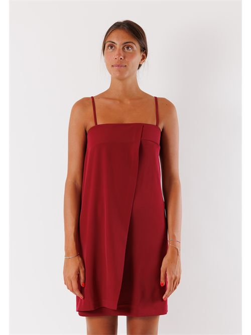 abito corto con spalline sottili AI25639 MESANGE | AI25639BORDEAUX