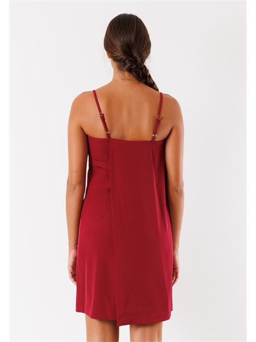 abito corto con spalline sottili AI25639 MESANGE | AI25639BORDEAUX