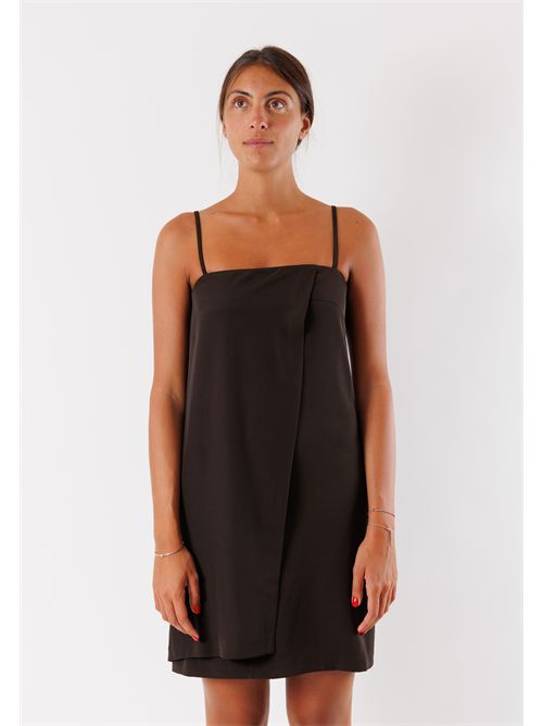 abito corto con spalline sottili AI25639 MESANGE | AI25639MORO