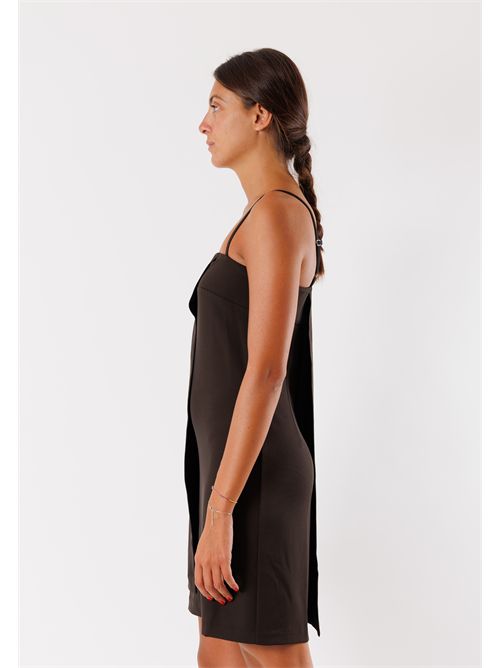 abito corto con spalline sottili AI25639 MESANGE | AI25639MORO