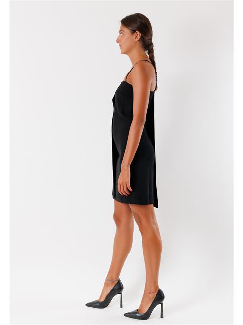 abito corto con spalline sottili AI25639 MESANGE | AI25639NERO