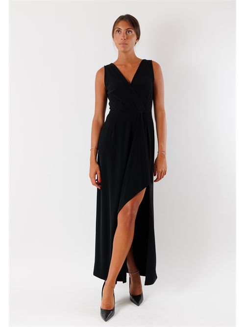 abito lungo con spacco AI25651 MESANGE | AI25651NERO