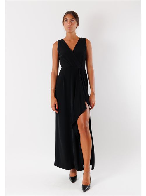 abito lungo con spacco AI25651 MESANGE | AI25651NERO