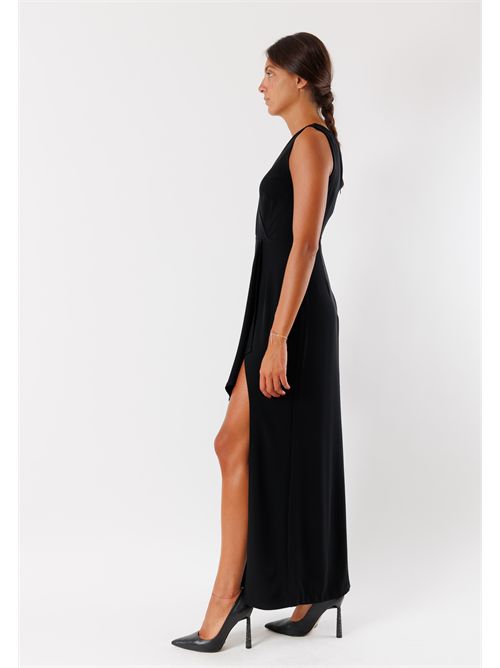 abito lungo con spacco AI25651 MESANGE | AI25651NERO