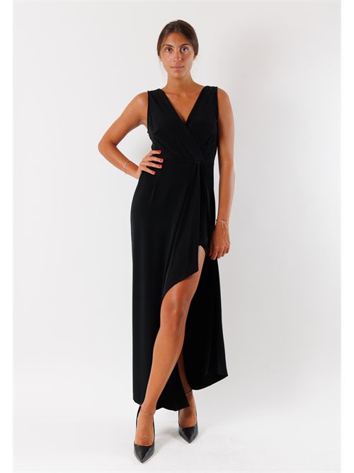 abito lungo con spacco AI25651 MESANGE | AI25651NERO