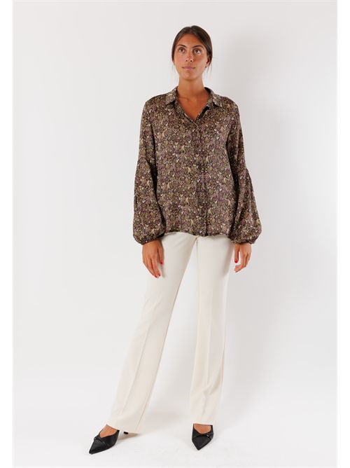 camicia fantasia floreale con maniche a palloncino AI25668 MESANGE | AI25668FANT FIORE