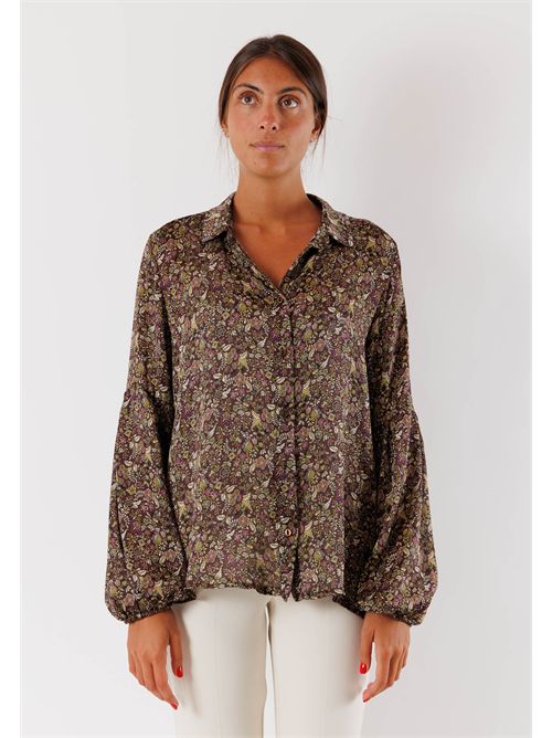 camicia fantasia floreale con maniche a palloncino AI25668 MESANGE | AI25668FANT FIORE