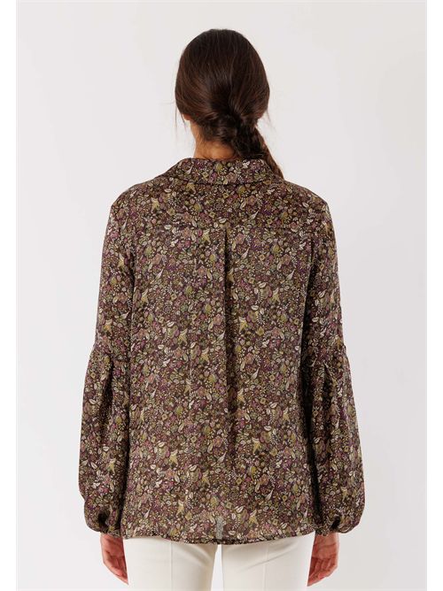 camicia fantasia floreale con maniche a palloncino AI25668 MESANGE | AI25668FANT FIORE