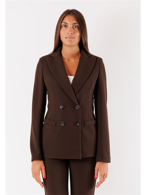 completo con giacca doppiopetto e pantalone a zampa AI25685 MESANGE | AI25685MORO