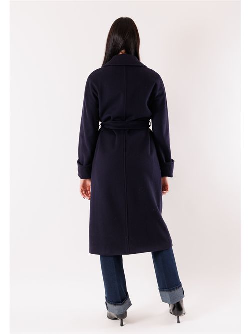 Elegant long coat in pure Italian wool. M11-120CV MESANGE | M11-120CVBLU