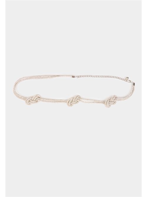 Belt with rhinestones and knotted details 3FILA MORGAN DE TOI | 3FILACOULEUR ARGENT