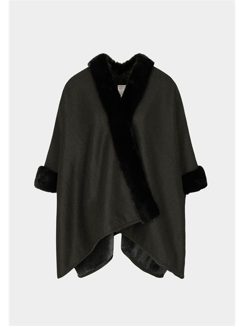 Poncho with faux fur details 5CAPOU MORGAN DE TOI | 5CAPOUNOIR