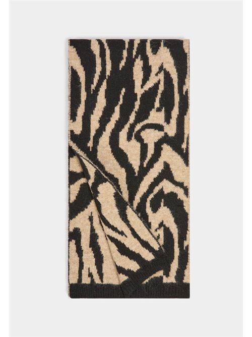 Soft knitted scarf with elegant animal print 5EZEBO MORGAN DE TOI | 5EZEBOMULTICOLORE