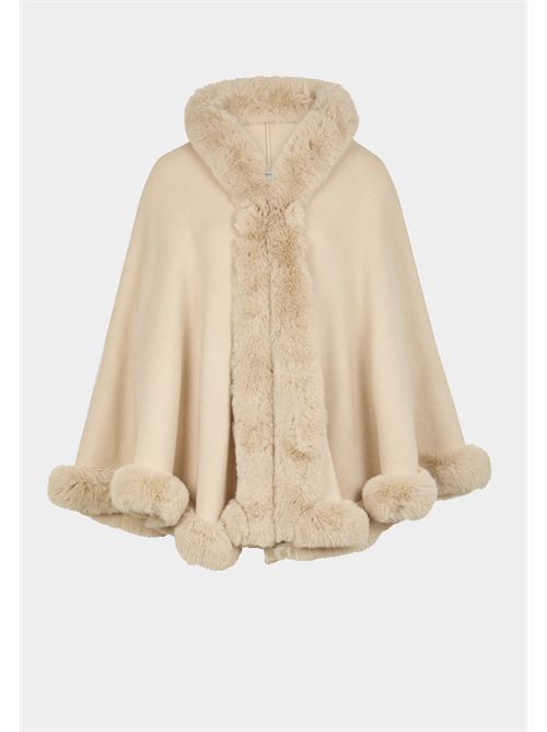 Hooded poncho with faux fur details 5IVIK MORGAN DE TOI | 5IVIKSABLE