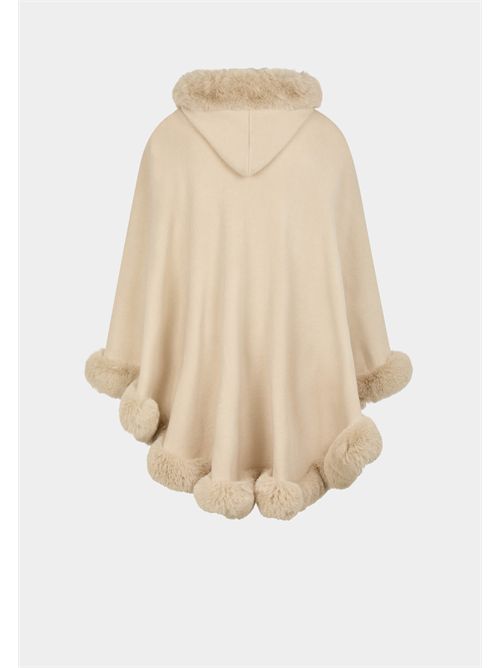 Hooded poncho with faux fur details 5IVIK MORGAN DE TOI | 5IVIKSABLE