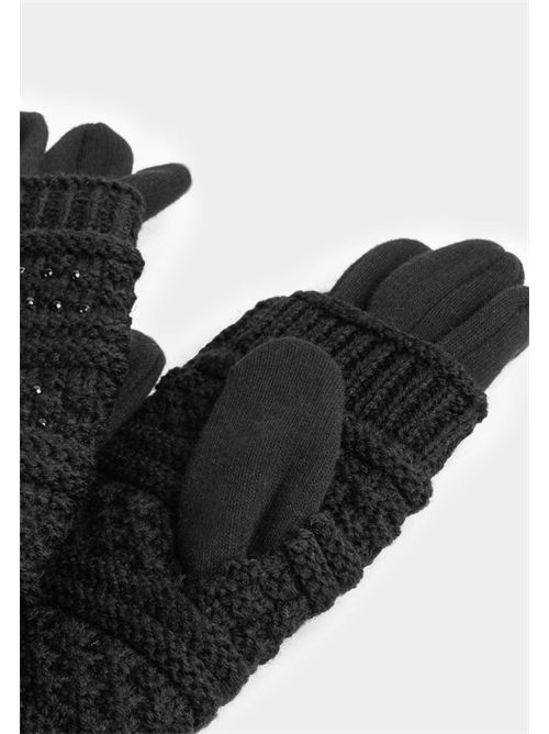 Guanti in morbida maglia con dettagli a rilievo 5MOUFY MORGAN DE TOI | 5MOUFY.WNOIR
