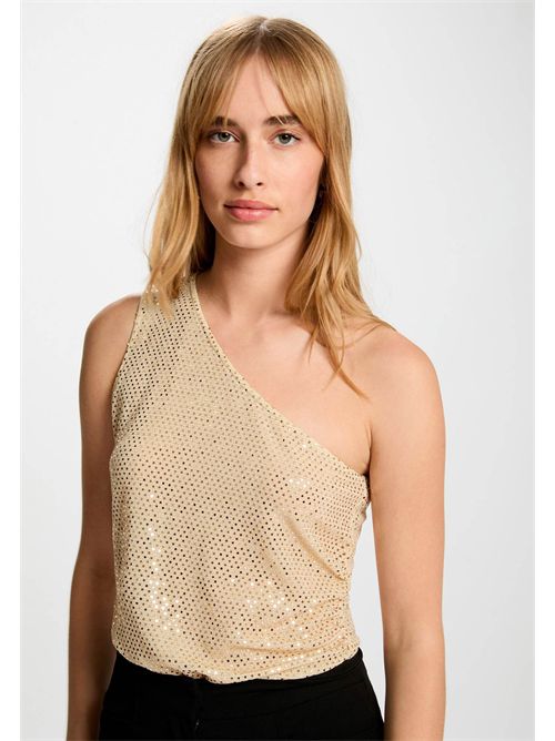 Top monospalla con paillettes luminose BSHOK MORGAN DE TOI | BSHOKCOULEUR ARGENT