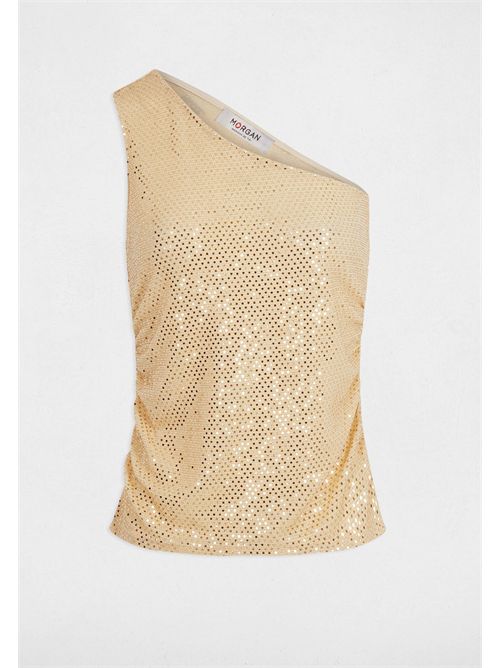 Top monospalla con paillettes luminose BSHOK MORGAN DE TOI | BSHOKCOULEUR ARGENT
