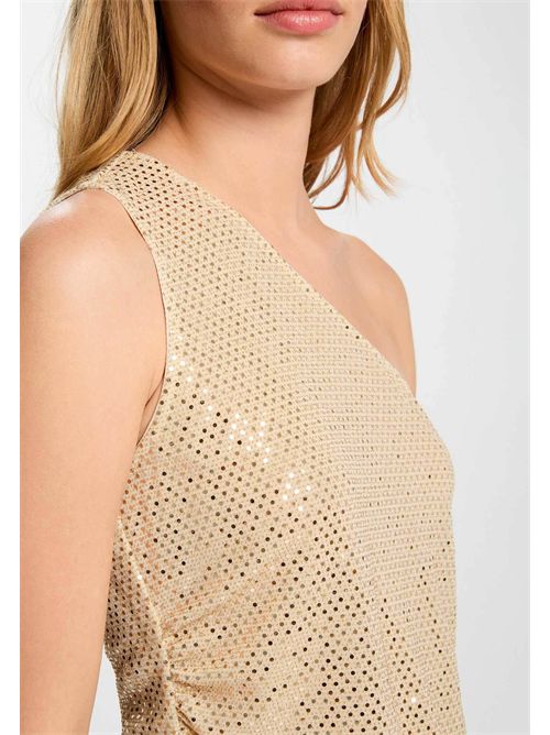Top monospalla con paillettes luminose BSHOK MORGAN DE TOI | BSHOKCOULEUR ARGENT