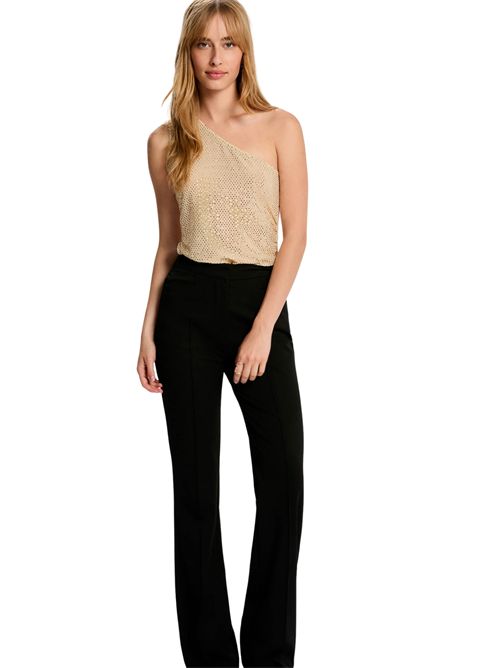 Top monospalla con paillettes luminose BSHOK MORGAN DE TOI | BSHOKCOULEUR ARGENT