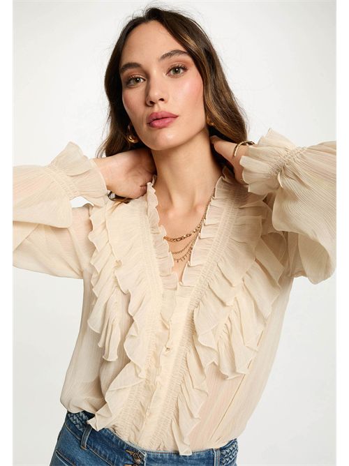 Shirt with ruffles CATHY ( FRENCH SIZES ) MORGAN DE TOI | CATHYCREME